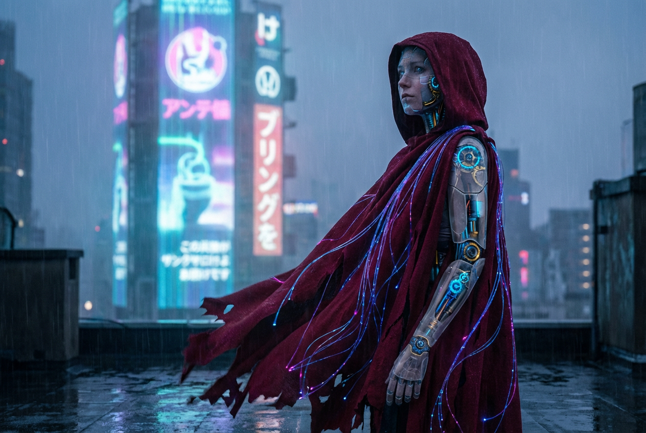 Example created with AI Cyberpunk Character Generator