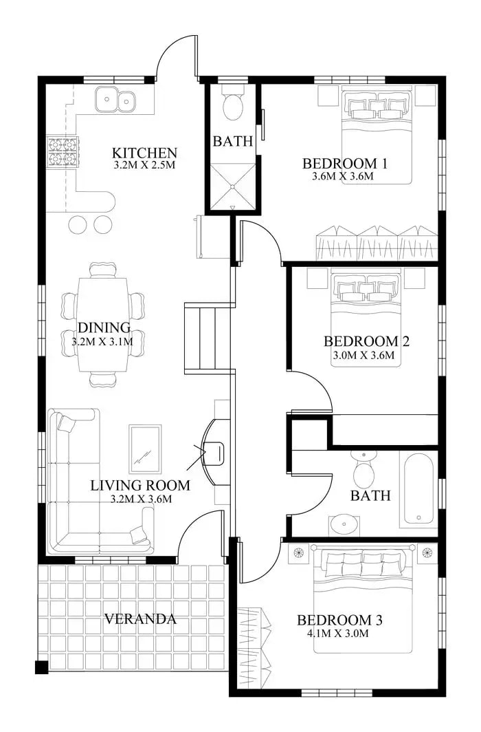AI Floor Plan Generator: Example 01