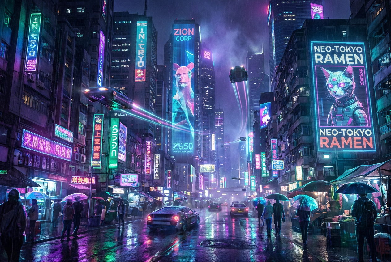AI Futuristic City Generator: Example 01