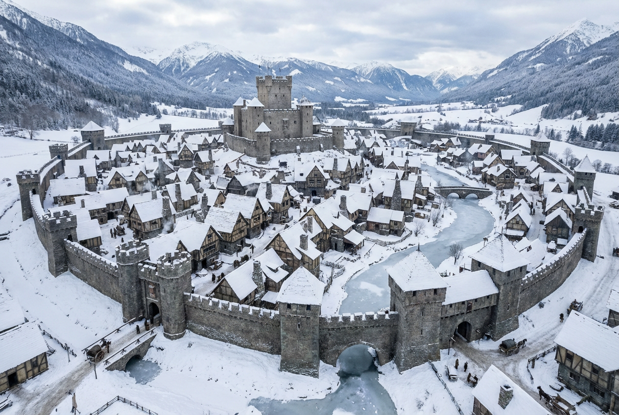 AI Medieval Village Generator: Example 02