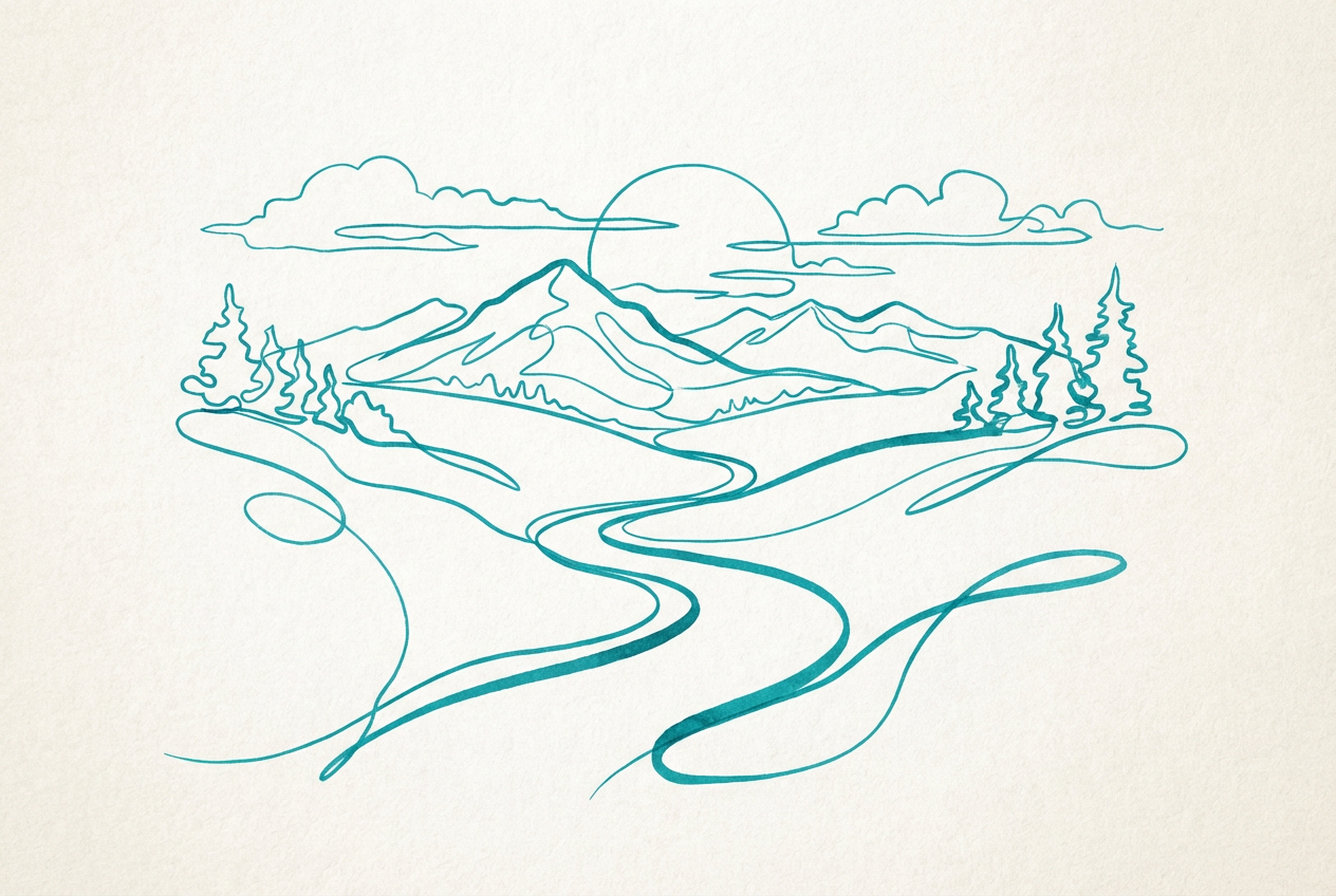 Example created with AI One Line Art Generator