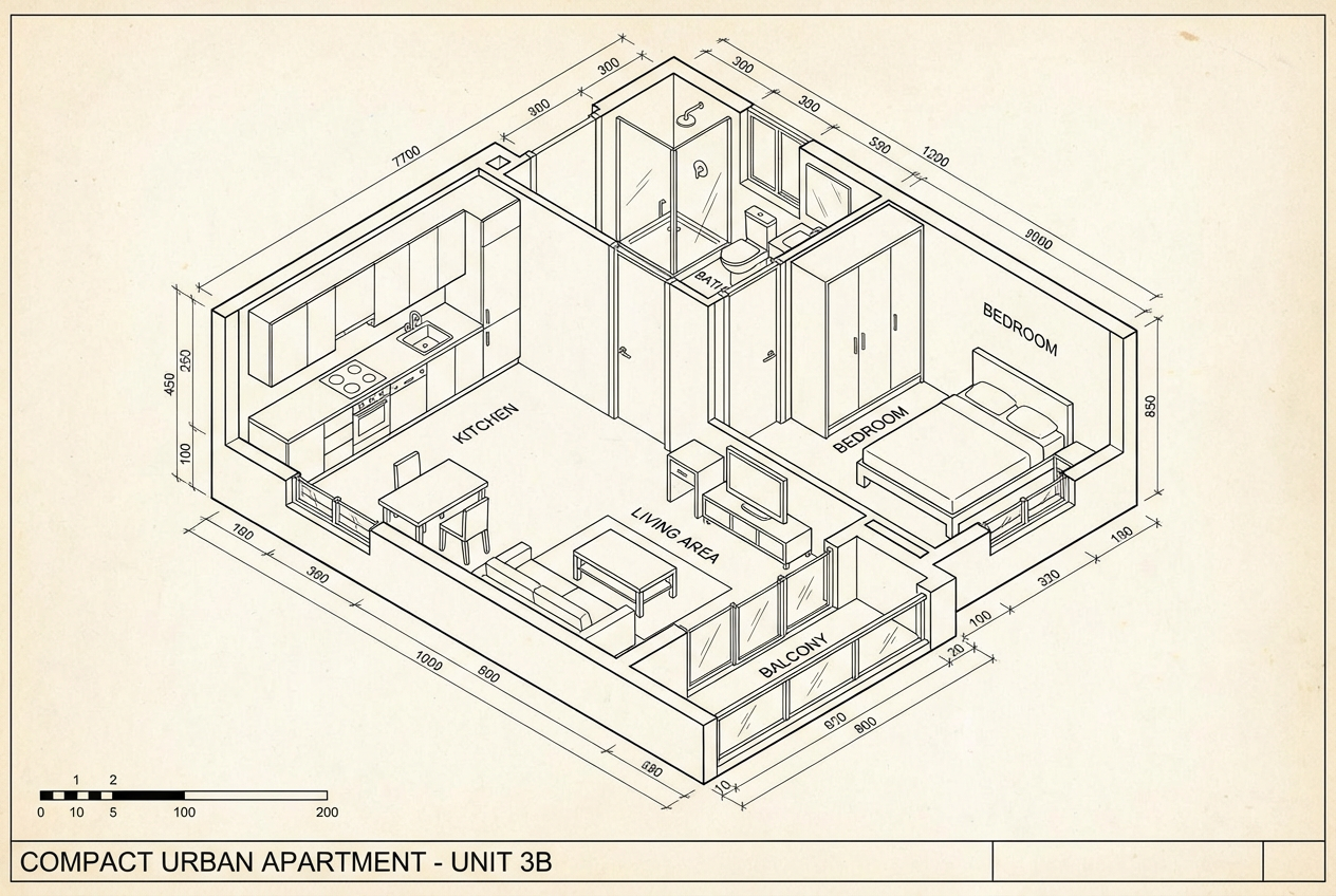 Example created with AI Perspective Drawing Generator