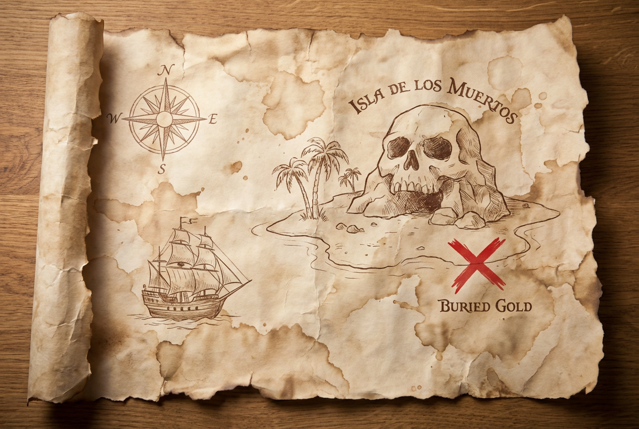 AI Pirate Map Generator: Example 01