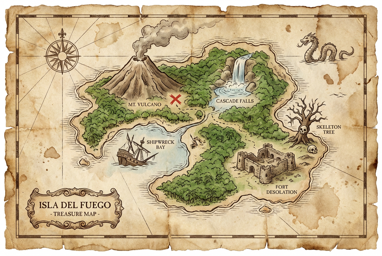 AI Pirate Map Generator: Example 03