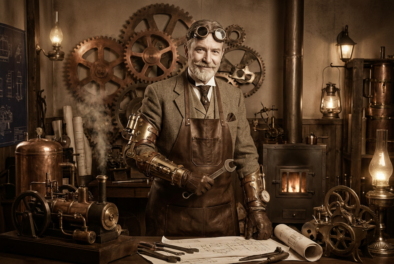 AI Steampunk Character Generator: Example 01