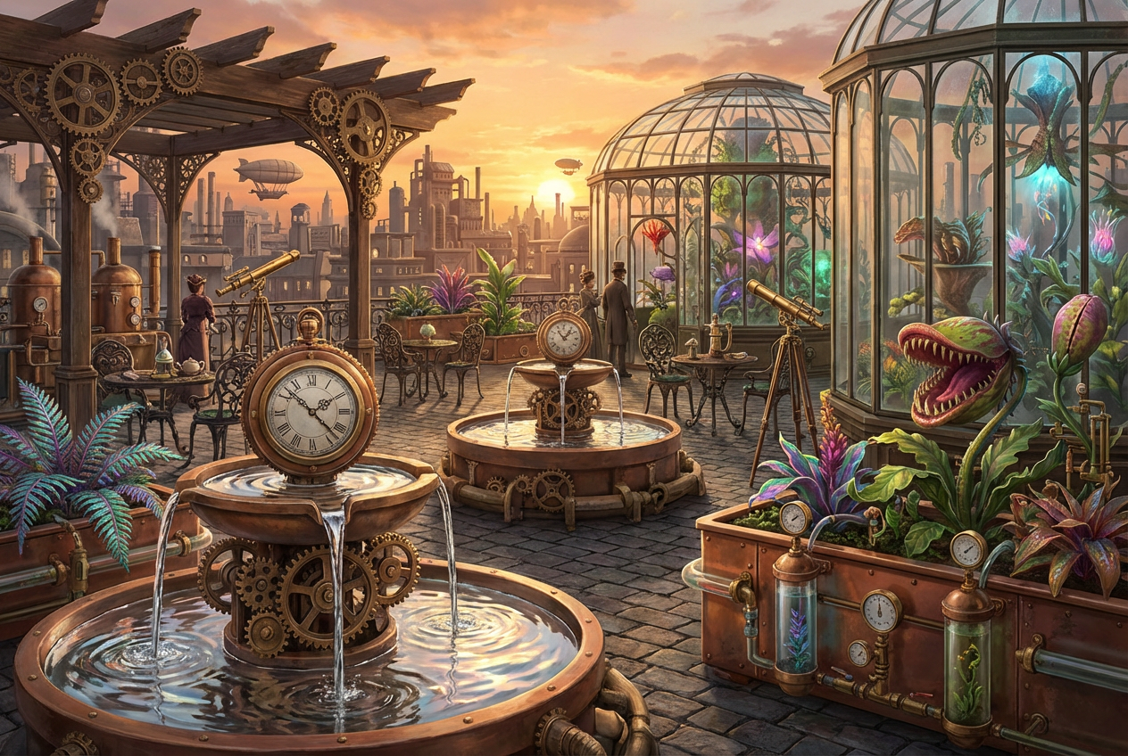 Example created with AI Steampunk City Generator