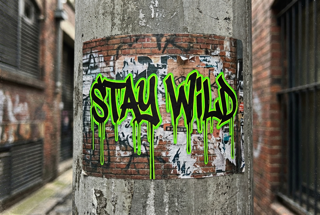 Example created with AI Typography Sticker Generator