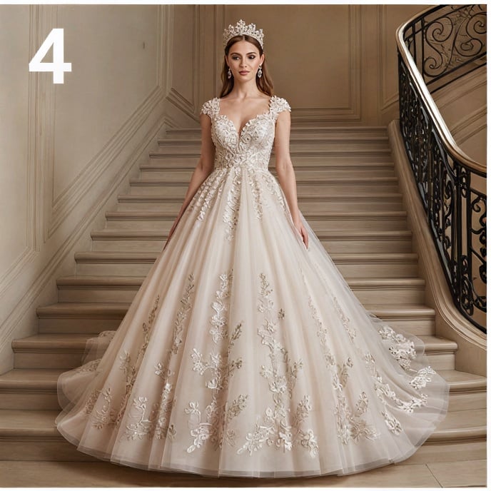 Example created with AI Wedding Dress Generator