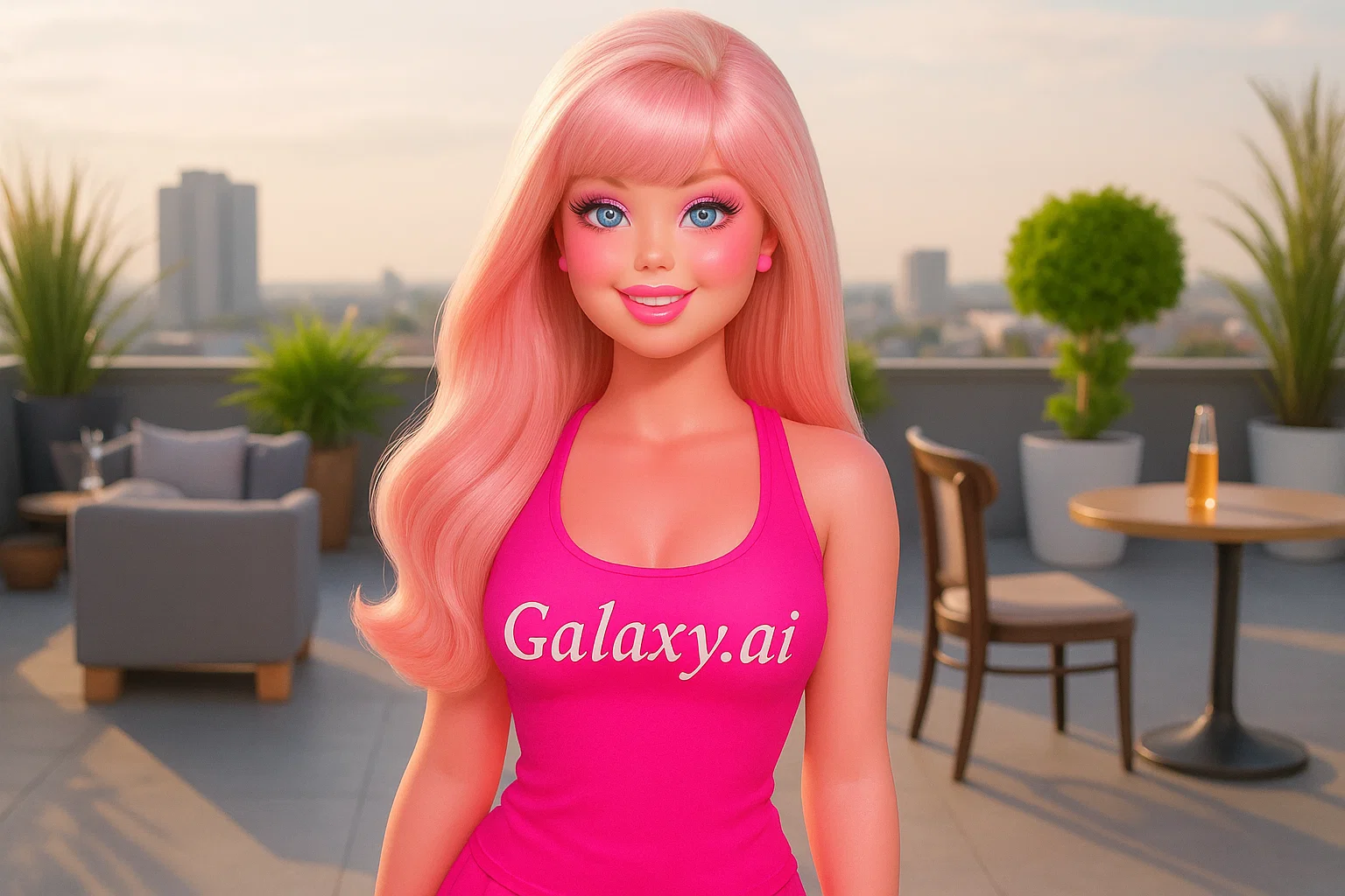 Example created with AI Barbie Filter