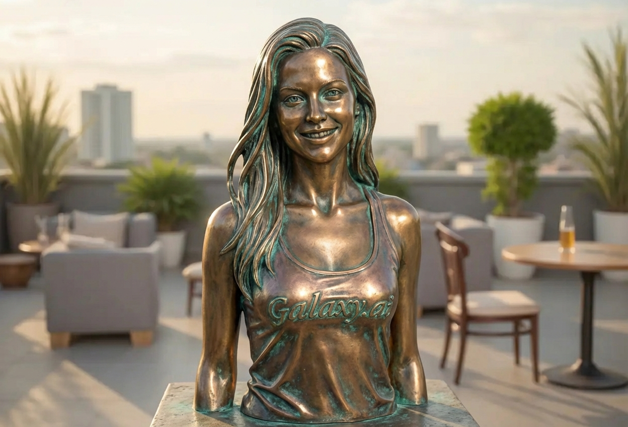 Example created with AI Bronze Statue Filter