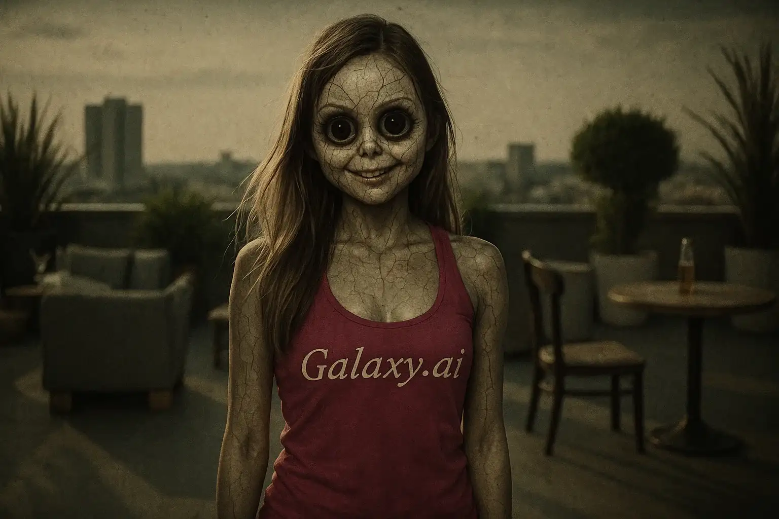 Example created with AI Creepy Doll Filter