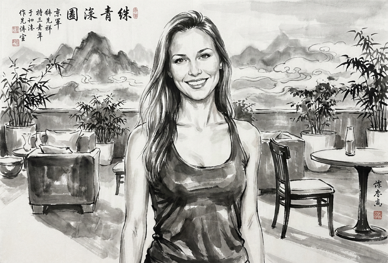 Example created with AI Ink Wash Painting Filter
