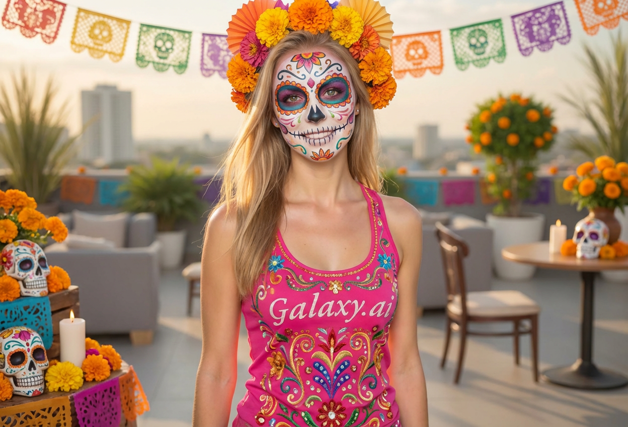 Example created with AI Mexican Dia de Muertos Filter