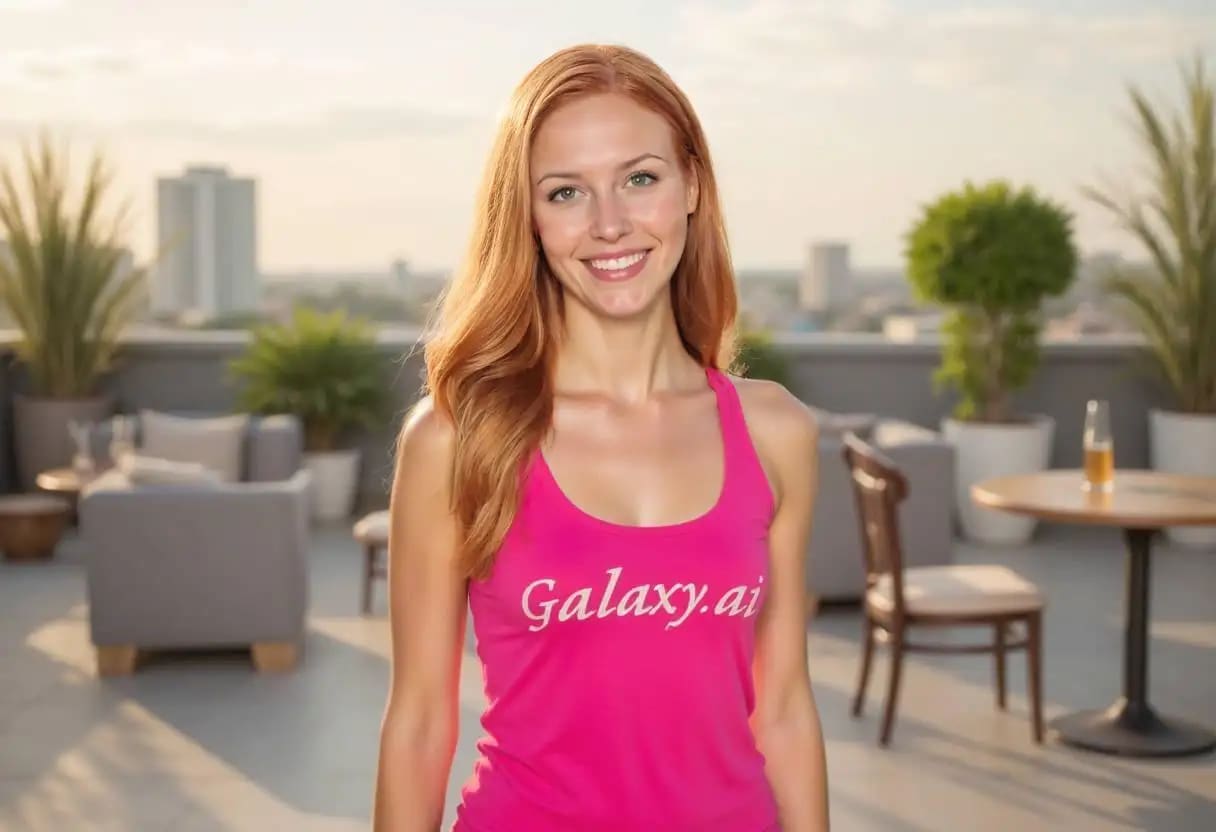 Example created with AI Strawberry Blonde Hair Filter