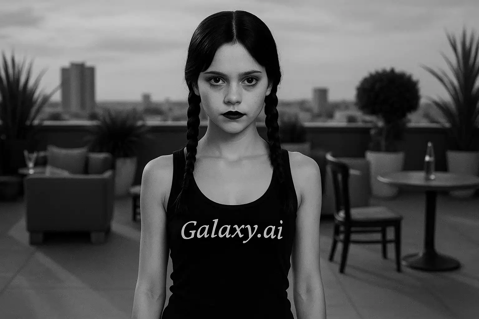 Example created with AI Wednesday Addams Filter